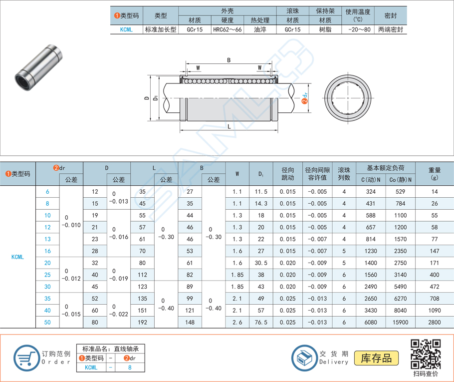加長(zhǎng)型直線軸承加工定制價(jià)格